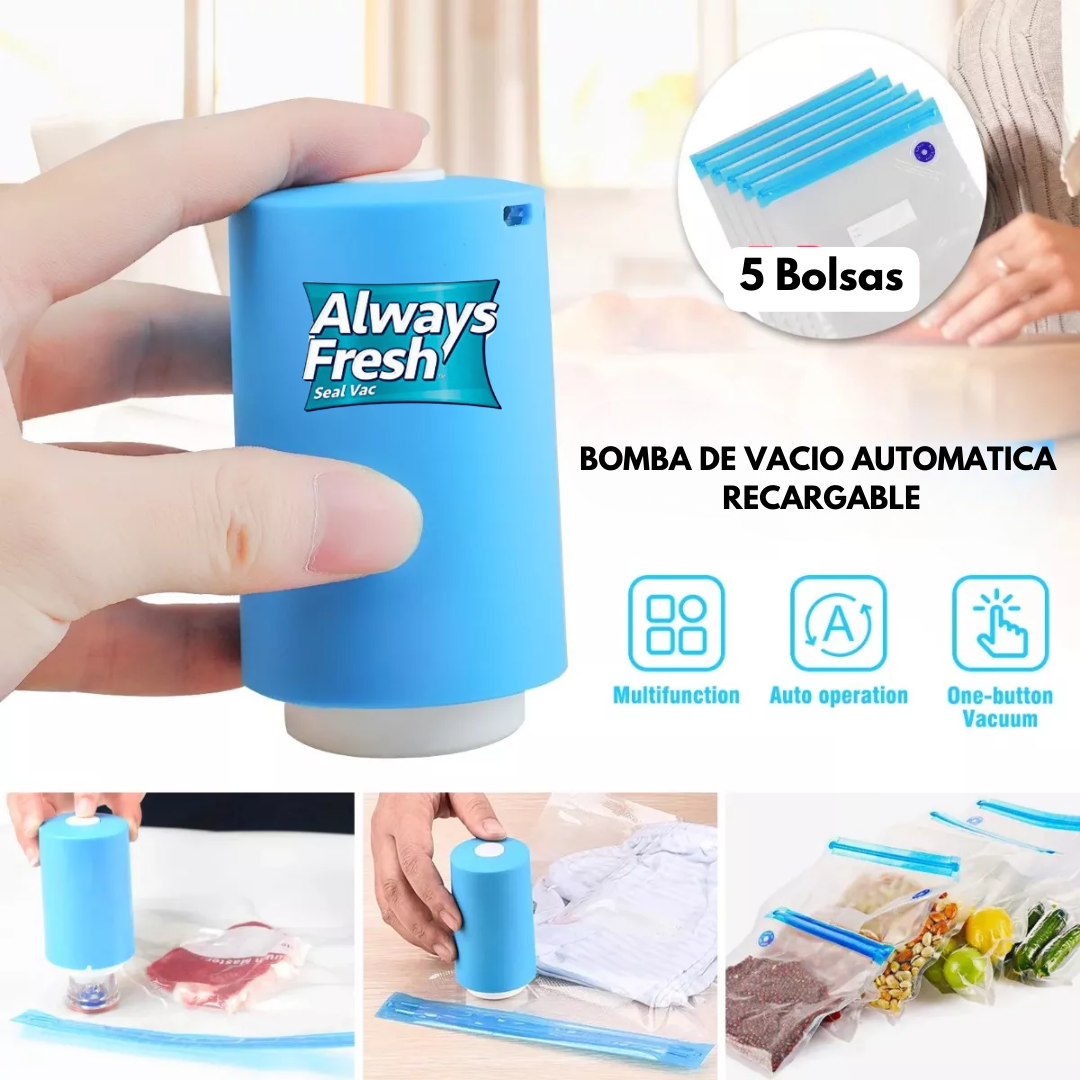 Always Fresh™ - PACK Bomba de sellado al vacio + 5 bolsas