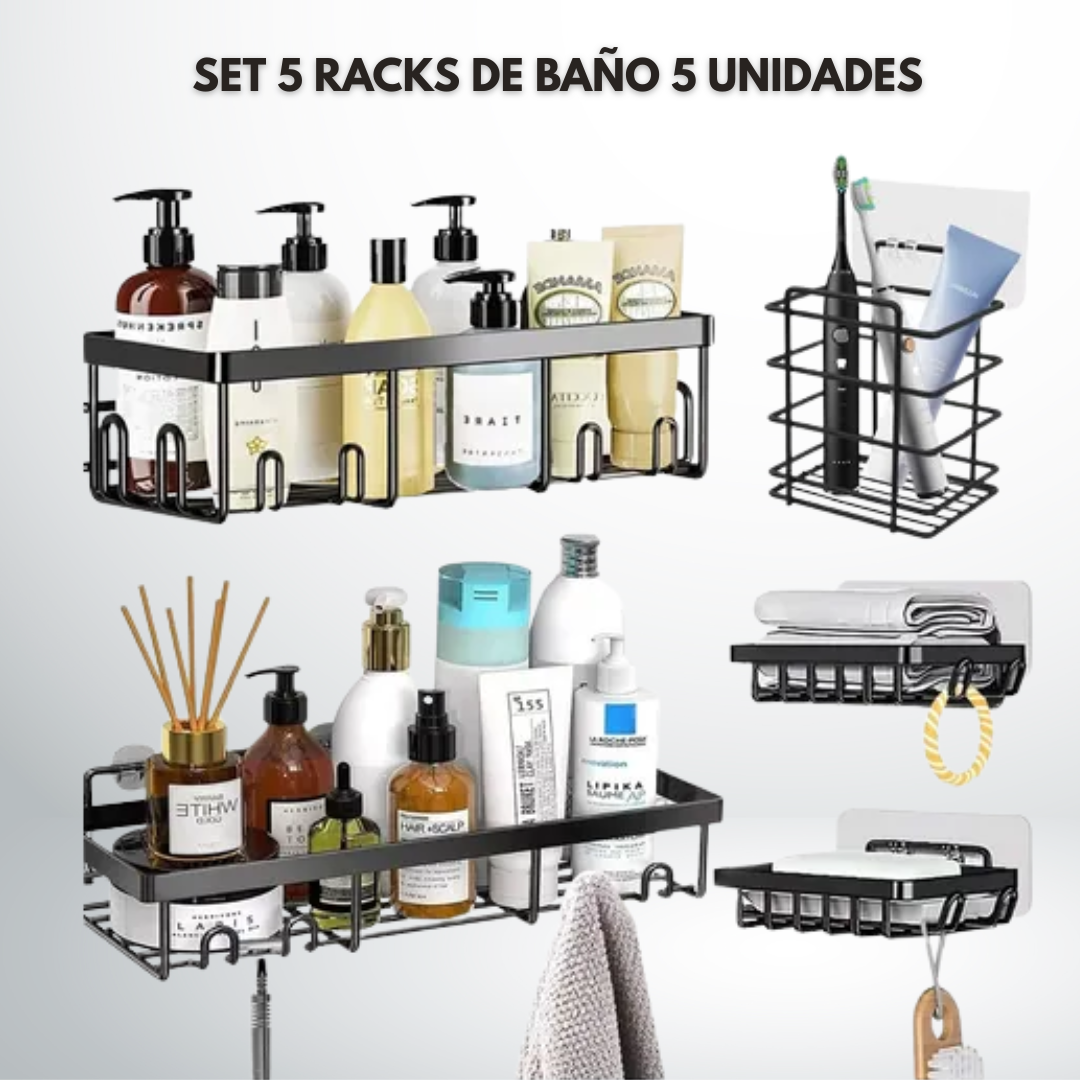 Set 5 Racks para baño