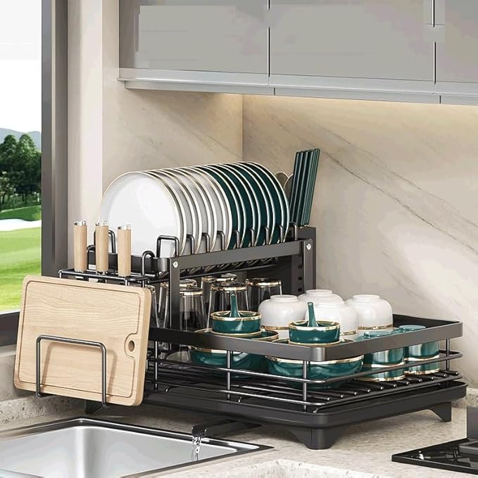 SmartDry™ - Escurridor de 2 niveles con drenaje 360°