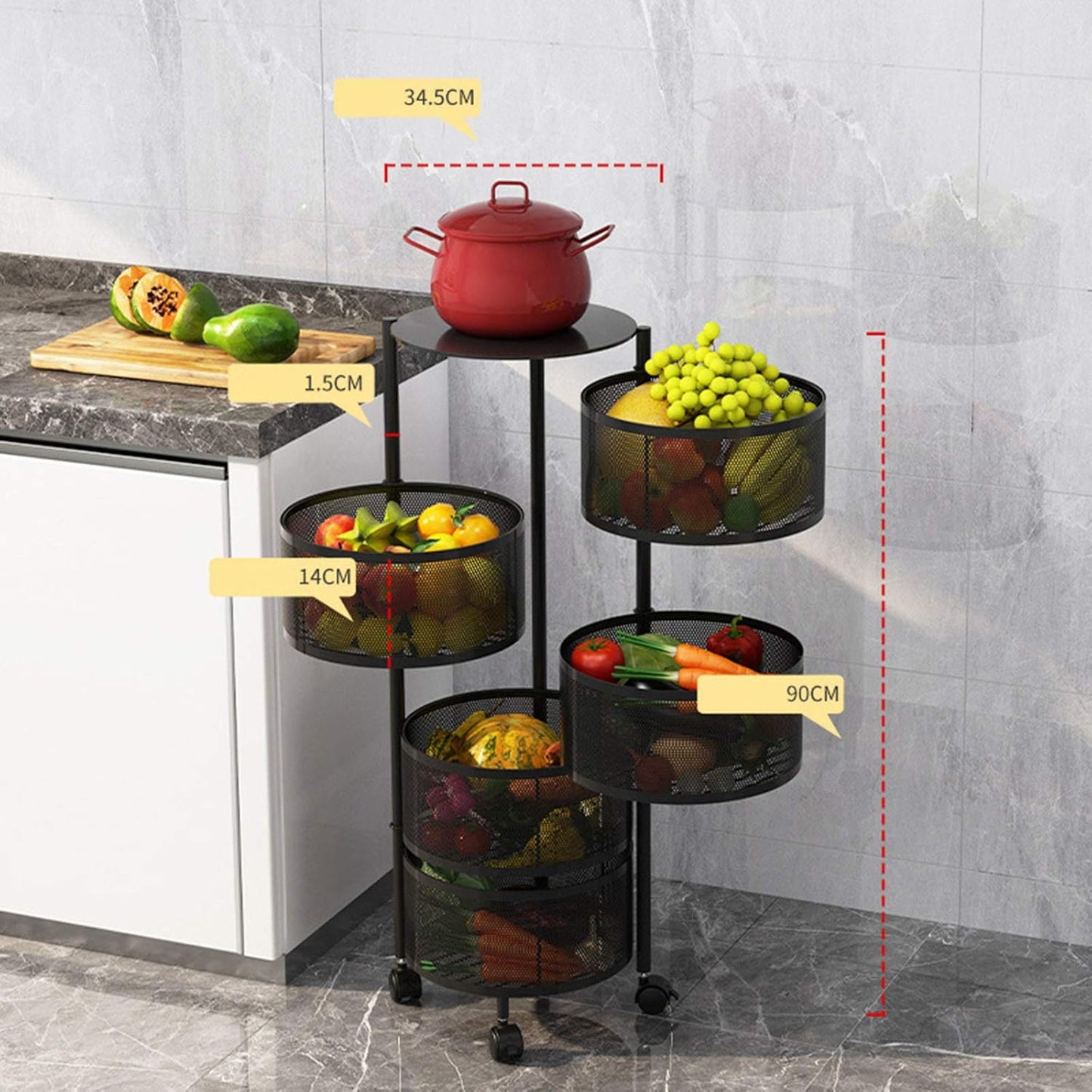 Repisa o cestas para verduras