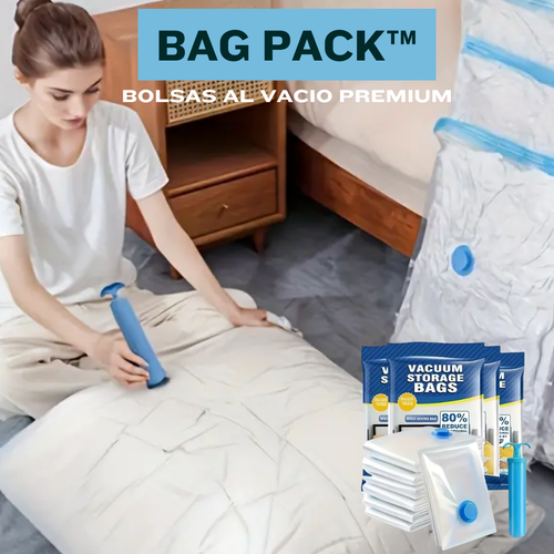 Bag Pack™ | Pack 5 Bolsas de Compresión al Vacío + Bomba de Regalo