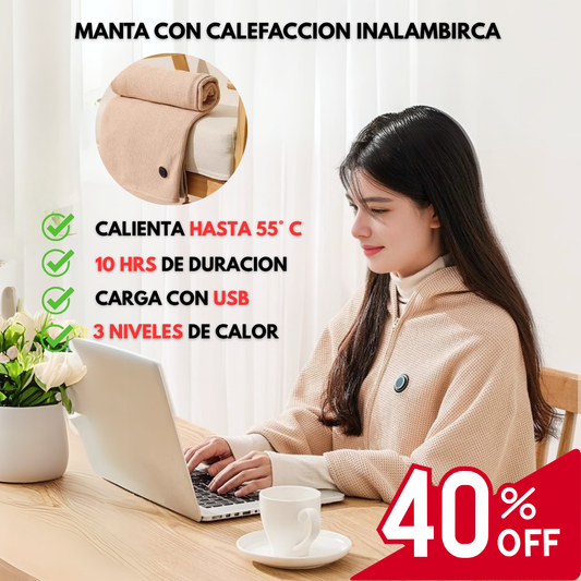 Manta con calefacción inalámbrica