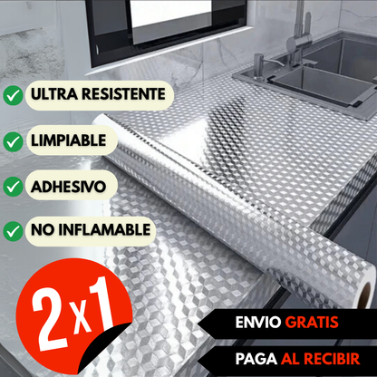 2x1 Protector metálico autoadhesivo de cocina