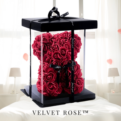Velvet Rose™ - Oso de Rosas Eternas  LED en Caja