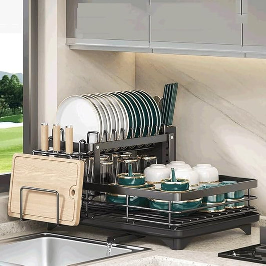 SmartDry™ - Escurridor de 2 niveles con drenaje 360°