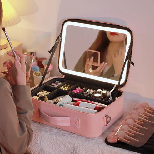 BeautyOne™ - Cosmetiquero Portátil con Espejo LED