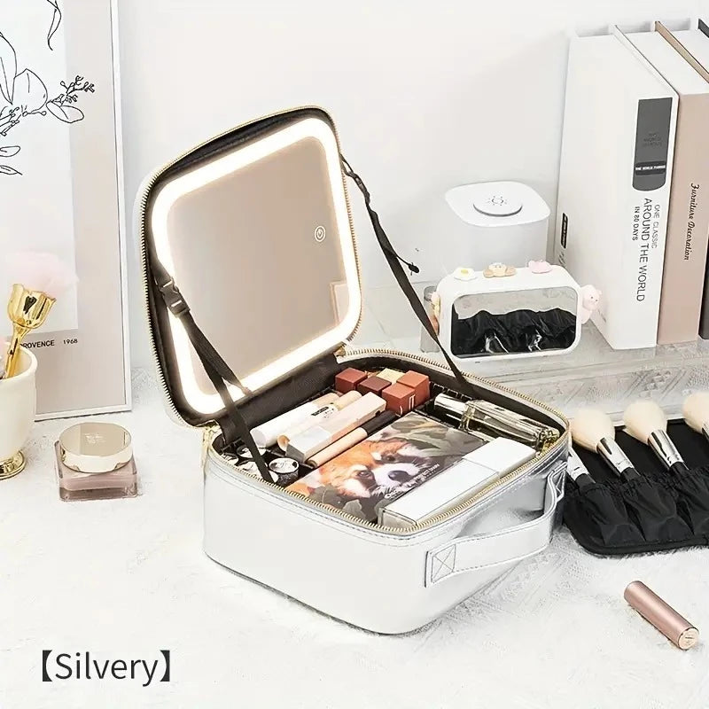 BeautyOne™ - Cosmetiquero Portátil con Espejo LED